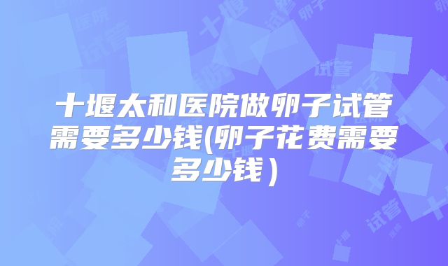 十堰太和医院做卵子试管需要多少钱(卵子花费需要多少钱)