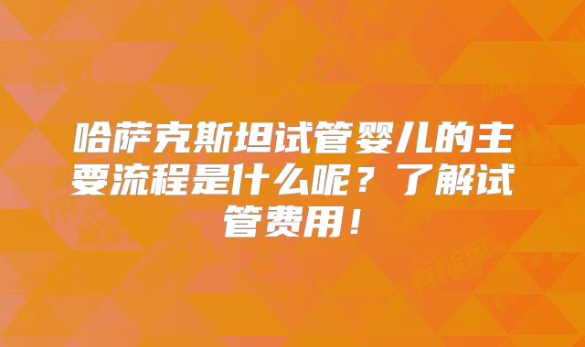 哈萨克斯坦试管婴儿的主要流程是什么呢?了解试管费用!