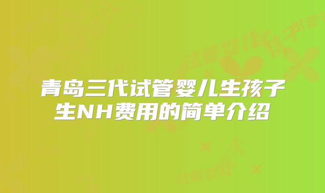 青岛三代试管婴儿生孩子生NH费用的简单介绍