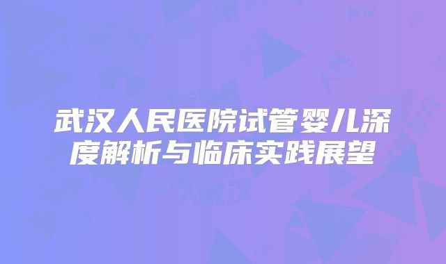 武汉人民医院试管婴儿深度解析与临床实践展望