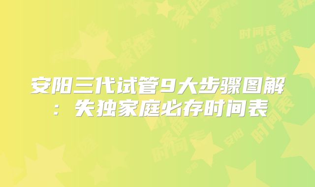 安阳三代试管9大步骤图解：失独家庭必存时间表