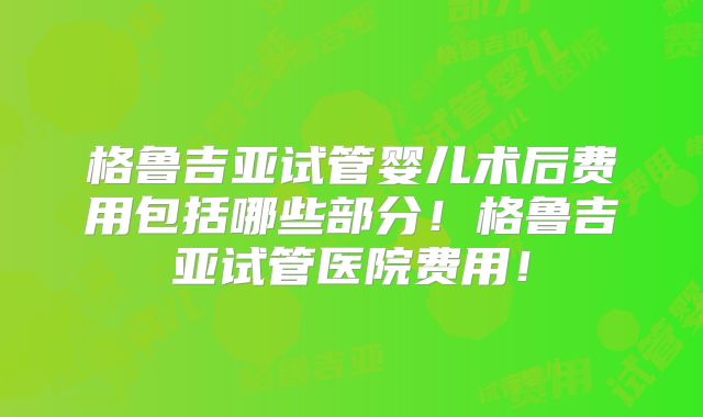 格鲁吉亚试管婴儿术后费用包括哪些部分！格鲁吉亚试管医院费用！