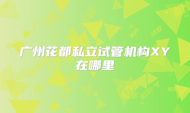 广州花都私立试管机构XY在哪里