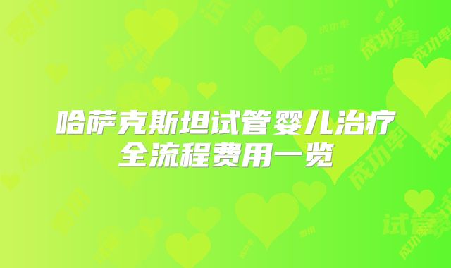 哈萨克斯坦试管婴儿治疗全流程费用一览