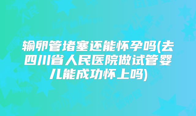 输卵管堵塞还能怀孕吗(去四川省人民医院做试管婴儿能成功怀上吗)