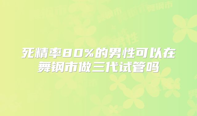 死精率80%的男性可以在舞钢市做三代试管吗