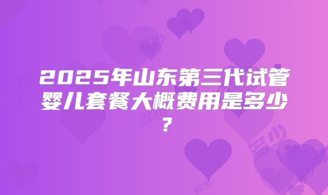 2025年山东第三代试管婴儿套餐大概费用是多少？