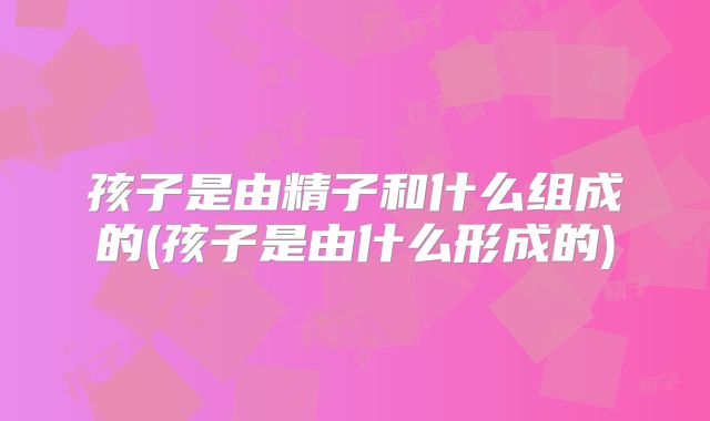孩子是由精子和什么组成的(孩子是由什么形成的)
