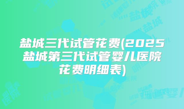 盐城三代试管花费(2025盐城第三代试管婴儿医院花费明细表)