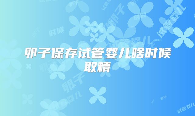 卵子保存试管婴儿啥时候取精