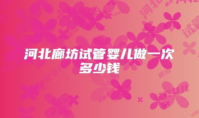 河北廊坊试管婴儿做一次多少钱