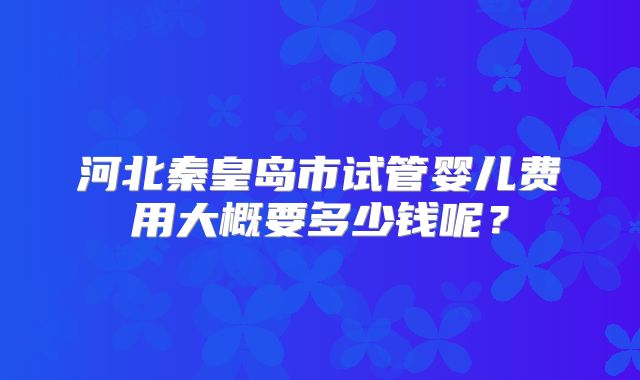 河北秦皇岛市试管婴儿费用大概要多少钱呢？