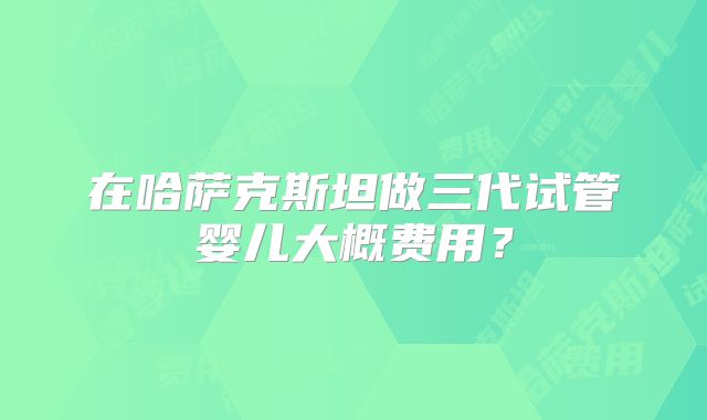 在哈萨克斯坦做三代试管婴儿大概费用?