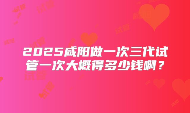 2025咸阳做一次三代试管一次大概得多少钱啊？