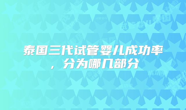 泰国三代试管婴儿成功率，分为哪几部分