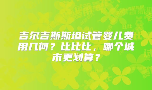 吉尔吉斯斯坦试管婴儿费用几何？比比比，哪个城市更划算？