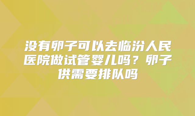 没有卵子可以去临汾人民医院做试管婴儿吗？卵子供需要排队吗
