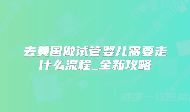 去美国做试管婴儿需要走什么流程_全新攻略