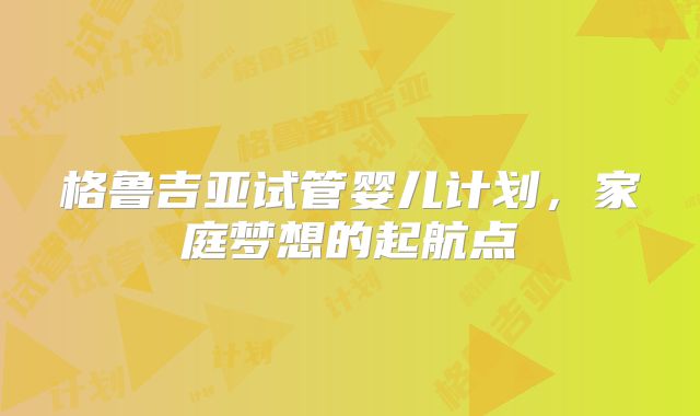 格鲁吉亚试管婴儿计划，家庭梦想的起航点