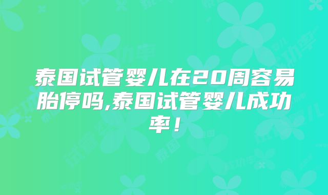 泰国试管婴儿在20周容易胎停吗,泰国试管婴儿成功率！