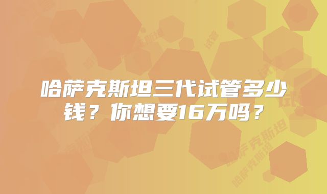 哈萨克斯坦三代试管多少钱？你想要16万吗？