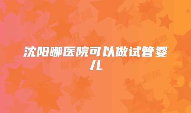 沈阳哪医院可以做试管婴儿