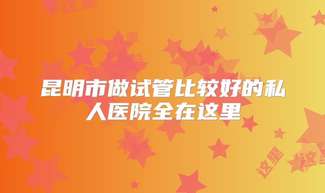 昆明市做试管比较好的私人医院全在这里