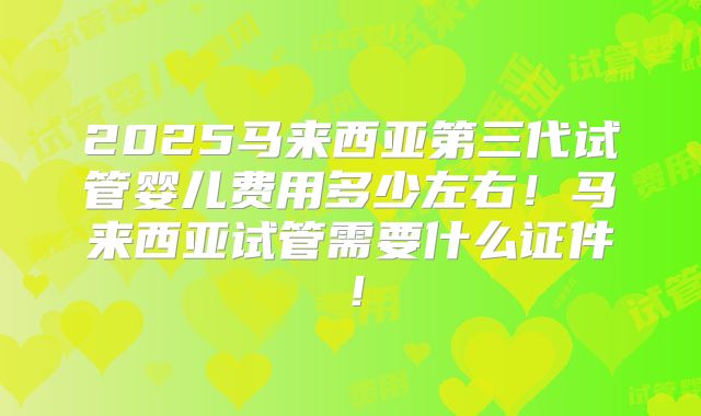2025马来西亚第三代试管婴儿费用多少左右！马来西亚试管需要什么证件！