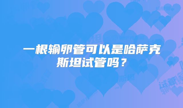 一根输卵管可以是哈萨克斯坦试管吗？