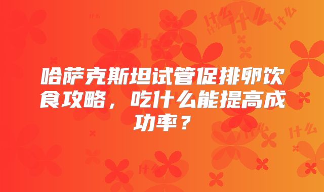 哈萨克斯坦试管促排卵饮食攻略，吃什么能提高成功率？