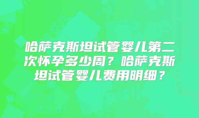 哈萨克斯坦试管婴儿第二次怀孕多少周？哈萨克斯坦试管婴儿费用明细？