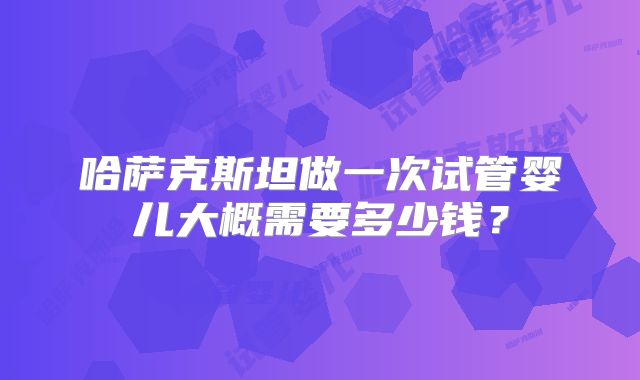 哈萨克斯坦做一次试管婴儿大概需要多少钱？