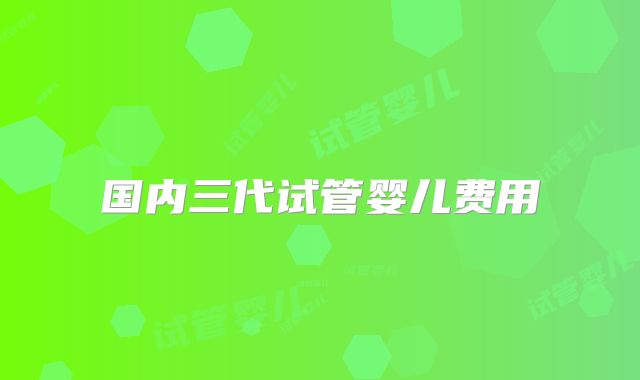 国内三代试管婴儿费用