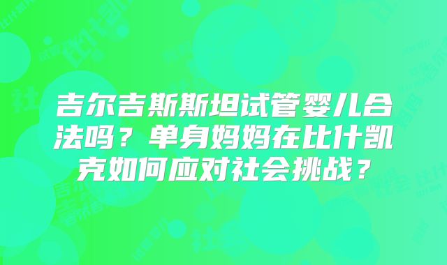 吉尔吉斯斯坦试管婴儿合法吗？单身妈妈在比什凯克如何应对社会挑战？