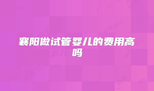 襄阳做试管婴儿的费用高吗
