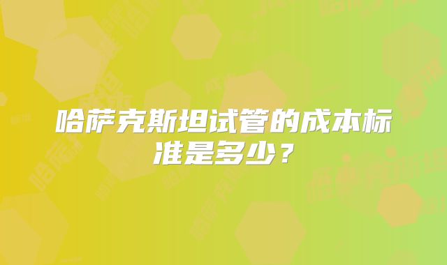 哈萨克斯坦试管的成本标准是多少？