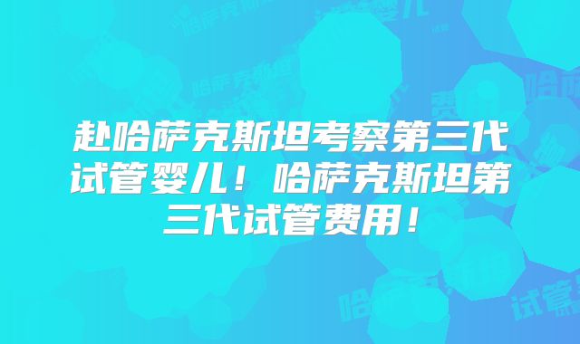 赴哈萨克斯坦考察第三代试管婴儿！哈萨克斯坦第三代试管费用！