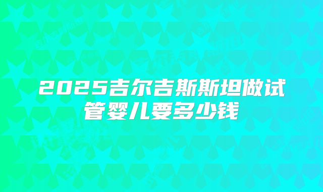 2025吉尔吉斯斯坦做试管婴儿要多少钱