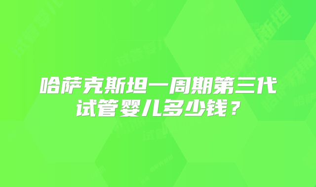 哈萨克斯坦一周期第三代试管婴儿多少钱?