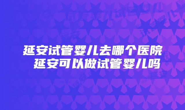 延安试管婴儿去哪个医院 延安可以做试管婴儿吗