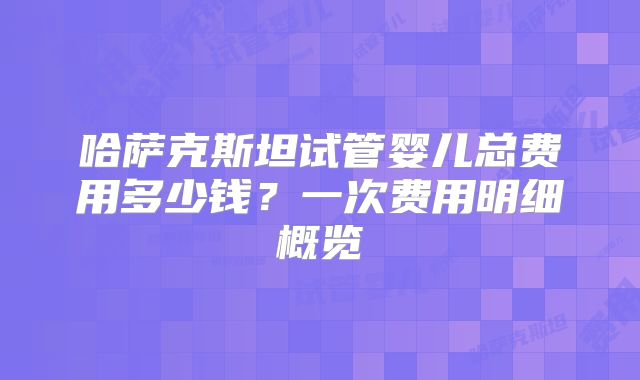 哈萨克斯坦试管婴儿总费用多少钱?一次费用明细概览