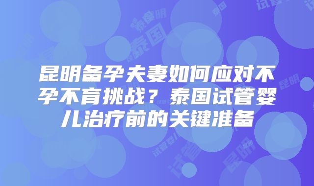 昆明备孕夫妻如何应对不孕不育挑战?泰国试管婴儿治疗前的关键准备