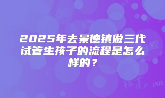2025年去景德镇做三代试管生孩子的流程是怎么样的？