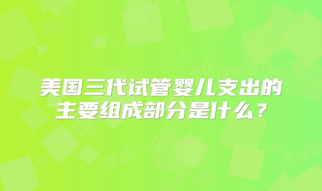 美国三代试管婴儿支出的主要组成部分是什么?