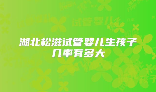 湖北松滋试管婴儿生孩子几率有多大