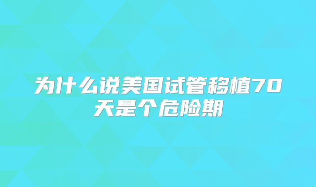 为什么说美国试管移植70天是个危险期