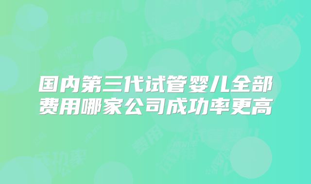 国内第三代试管婴儿全部费用哪家公司成功率更高