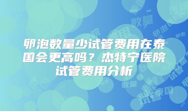 卵泡数量少试管费用在泰国会更高吗？杰特宁医院试管费用分析