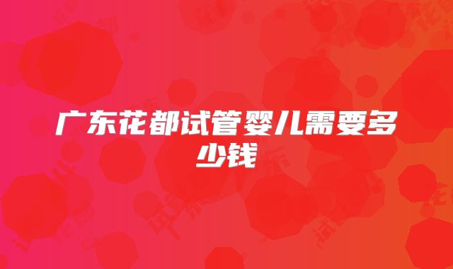 广东花都试管婴儿需要多少钱