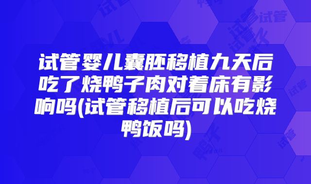 试管婴儿囊胚移植九天后吃了烧鸭子肉对着床有影响吗(试管移植后可以吃烧鸭饭吗)